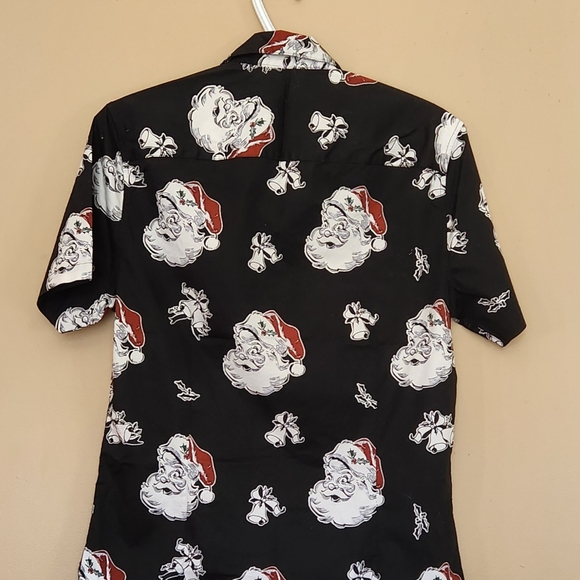 New without tag - Asos Santa short sleeve Blouse Sz S, Black/white Christmas - Picture 2 of 5
